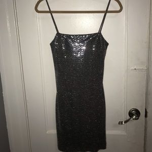 Shiny silver dress perfect for events